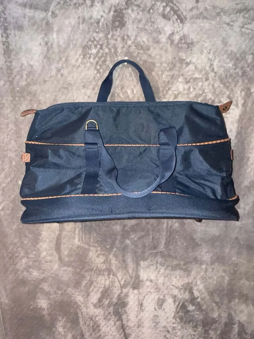 Tommy Bahama Navy Blue Canvas Weekender Duffel Travel Bag